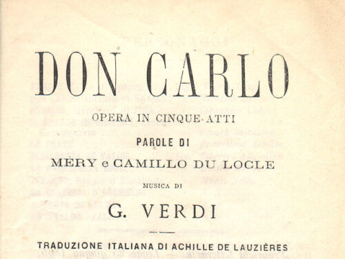 DIRETTA – Tutto nel Mondo è Burla – Stasera all’Opera – G. Verdi Don Carlo
